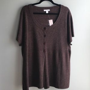 ☀️Dress Barn /  Half-button Cardigan - 22/24 (NWT)